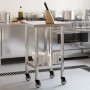 Mesa de trabajo de cocina con ruedas acero inox 55x55x85 cm de , Restauración - Ref: Foro24-376462, Precio: 164,49 €