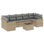 Garden sofa set with beige cushions 8 pcs PE rattan by , Garden sets - Ref: Foro24-3218729, Price: 519,43 €, Discount: %