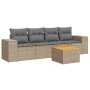 Garden sofa set with cushions 5 pieces beige synthetic rattan by , Garden sets - Ref: Foro24-3225324, Price: 314,82 €, Discou...