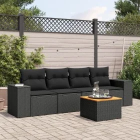 5-teiliges Gartenmöbel-Set und schwarze synthetische Rattankissen von , Gartensets - Ref: Foro24-3257651, Preis: 335,65 €, Ra...