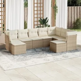 9-teiliges Gartensofa-Set mit beigen synthetischen Rattankissen von , Gartensets - Ref: Foro24-3218568, Preis: 575,04 €, Raba...