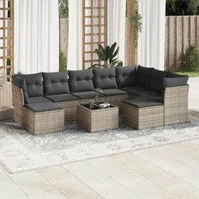 10-piece garden sofa set with gray synthetic rattan cushions by , Garden sets - Ref: Foro24-3218580, Price: 547,20 €, Discoun...