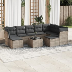 Set de sofás de jardín 10 pzas con cojines ratán sintético gris de , Conjuntos de jardín - Ref: Foro24-3218580, Precio: 540,79 €