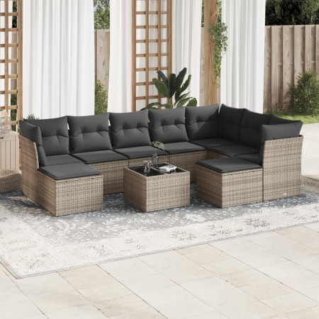 Set de sofás de jardín 10 pzas con cojines ratán sintético gris de , Conjuntos de jardín - Ref: Foro24-3218580, Precio: 546,1...