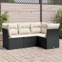 4-piece garden sofa set with black synthetic rattan cushions by , Garden sets - Ref: Foro24-3217576, Price: 253,97 €, Discoun...