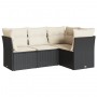 4-piece garden sofa set with black synthetic rattan cushions by , Garden sets - Ref: Foro24-3217576, Price: 253,97 €, Discoun...