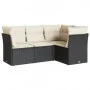 4-piece garden sofa set with black synthetic rattan cushions by , Garden sets - Ref: Foro24-3217576, Price: 270,06 €, Discoun...