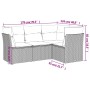4-piece garden sofa set with black synthetic rattan cushions by , Garden sets - Ref: Foro24-3217576, Price: 253,97 €, Discoun...