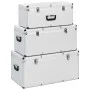 Storage boxes 3 units silver aluminum by vidaXL, Toolboxes - Ref: Foro24-91852, Price: 209,95 €, Discount: %