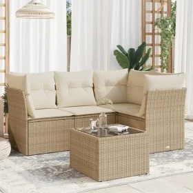 Garden sofa set with cushions 5 pieces beige synthetic rattan by , Garden sets - Ref: Foro24-3217588, Price: 360,86 €, Discou...