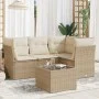 Garden sofa set with cushions 5 pieces beige synthetic rattan by , Garden sets - Ref: Foro24-3217588, Price: 360,86 €, Discou...