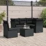 6-teiliges Gartensofa-Set und schwarze synthetische Rattankissen von , Gartensets - Ref: Foro24-3217645, Preis: 387,81 €, Rab...
