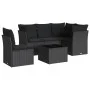 6-teiliges Gartensofa-Set und schwarze synthetische Rattankissen von , Gartensets - Ref: Foro24-3217645, Preis: 387,81 €, Rab...