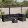 8-piece garden sofa set and black synthetic rattan cushions by , Garden sets - Ref: Foro24-3249584, Price: 502,09 €, Discount: %