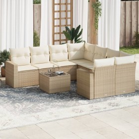 9-teiliges Gartensofa-Set mit beigen synthetischen Rattankissen von , Gartensets - Ref: Foro24-3218748, Preis: 591,87 €, Raba...