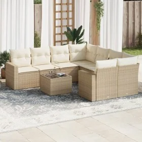 9-teiliges Gartensofa-Set mit beigen synthetischen Rattankissen von , Gartensets - Ref: Foro24-3218748, Preis: 616,41 €, Raba...