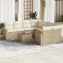 Set de sofás de jardín 9 pzas con cojines ratán sintético beige de , Conjuntos de jardín - Ref: Foro24-3218748, Precio: 614,3...