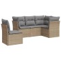 Gartensofa-Set mit Kissen, 5-teilig, beiges synthetisches Rattan von , Gartensets - Ref: Foro24-3217639, Preis: 323,81 €, Rab...