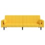 Sofá cama de 2 plazas con dos almohadas tela color amarillo de , Sofás - Ref: Foro24-375838, Precio: 285,79 €