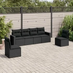 6-piece garden sofa set and black synthetic rattan cushions by , Garden sets - Ref: Foro24-3218795, Price: 376,14 €, Discount: %
