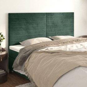 Cabeceros 4 unidades de terciopelo verde oscuro 100x5x78/88 cm en Cabeceros y pies de cama | Comprar online en Foro24