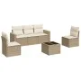 Garden sofa set with cushions 6 pieces beige synthetic rattan by , Garden sets - Ref: Foro24-3218788, Price: 389,90 €, Discou...