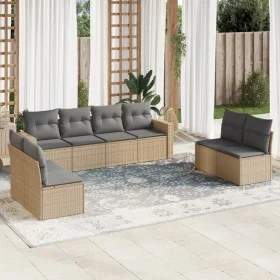 Gartensofa-Set mit beigen Kissen 8 Stück PE-Rattan von , Gartensets - Ref: Foro24-3218839, Preis: 467,99 €, Rabatt: %