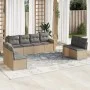 Garden sofa set with beige cushions 8 pcs PE rattan by , Garden sets - Ref: Foro24-3218839, Price: 467,99 €, Discount: %