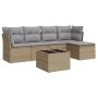 Garden sofa set with cushions 6 pieces beige synthetic rattan by , Garden sets - Ref: Foro24-3217569, Price: 332,42 €, Discou...