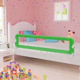 Barandilla de seguridad cama de niño poliéster verde 180x42 cm