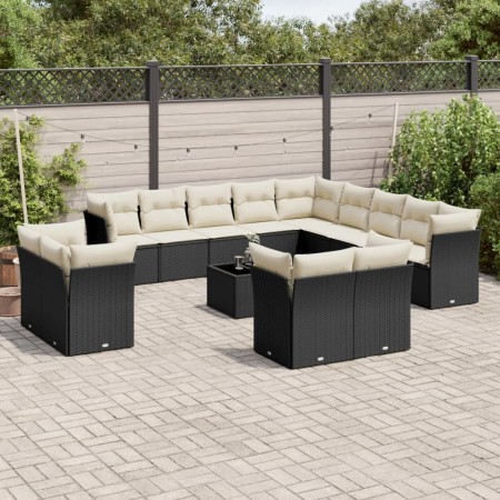 14-piece garden sofa set with black synthetic rattan cushions by , Garden sets - Ref: Foro24-3218556, Price: 835,25 €, Discou...