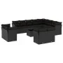 Garden sofa and cushion set 13 pieces black synthetic rattan by , Garden sets - Ref: Foro24-3218535, Price: 902,85 €, Discoun...