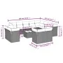 Garden sofa and cushion set 13 pieces black synthetic rattan by , Garden sets - Ref: Foro24-3218535, Price: 902,85 €, Discoun...