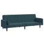 2-seater sofa bed with two blue velvet pillows by , Sofas - Ref: Foro24-375846, Price: 262,93 €, Discount: %