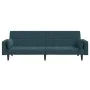 2-seater sofa bed with two blue velvet pillows by , Sofas - Ref: Foro24-375846, Price: 262,93 €, Discount: %