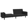 Sofá cama de 2 plazas con dos almohadas terciopelo negro de , Sofás - Ref: Foro24-375850, Precio: 277,38 €, Descuento: %