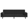Sofá cama de 2 plazas con dos almohadas terciopelo negro de , Sofás - Ref: Foro24-375850, Precio: 277,38 €, Descuento: %