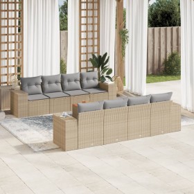 9-teiliges Gartensofa-Set mit beigen synthetischen Rattankissen von , Gartensets - Ref: Foro24-3225366, Preis: 562,88 €, Raba...
