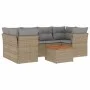 7-piece garden sofa set and beige synthetic rattan cushions by , Garden sets - Ref: Foro24-3223497, Price: 413,07 €, Discount: %