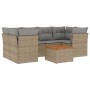 7-teiliges Gartensofa-Set und beige synthetische Rattankissen von , Gartensets - Ref: Foro24-3223497, Preis: 420,27 €, Rabatt: %