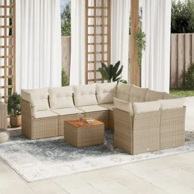 9-piece garden sofa set with beige synthetic rattan cushions by , Garden sets - Ref: Foro24-3223531, Price: 595,07 €, Discoun...