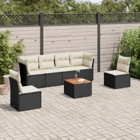 7-piece garden dining set and black synthetic rattan cushions by , Garden sets - Ref: Foro24-3223550, Price: 382,65 €, Discou...