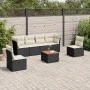 Set de comedor de jardín 7 pzas y cojines ratán sintético negro de , Conjuntos de jardín - Ref: Foro24-3223550, Precio: 381,5...