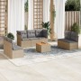 Gartensofa-Set mit beigen Kissen 8 Stück PE-Rattan von , Gartensets - Ref: Foro24-3223567, Preis: 436,35 €, Rabatt: %