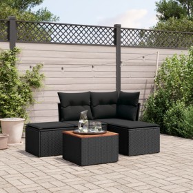 5-piece garden furniture set and black synthetic rattan cushions by , Garden sets - Ref: Foro24-3223584, Price: 263,28 €, Dis...