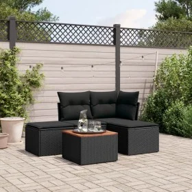 5-piece garden furniture set and black synthetic rattan cushions by , Garden sets - Ref: Foro24-3223584, Price: 262,51 €, Dis...