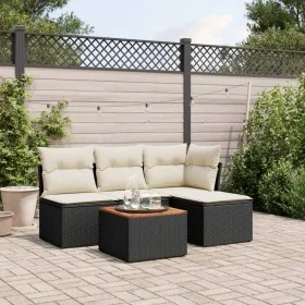 5-teiliges Gartenmöbel-Set und schwarze synthetische Rattankissen von , Gartensets - Ref: Foro24-3223592, Preis: 259,69 €, Ra...