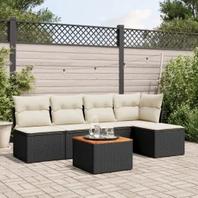 6-piece garden sofa set and black synthetic rattan cushions by , Garden sets - Ref: Foro24-3223599, Price: 311,53 €, Discount: %