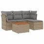 Garden sofa set with cushions 5 pieces beige synthetic rattan by , Garden sets - Ref: Foro24-3223609, Price: 274,63 €, Discou...