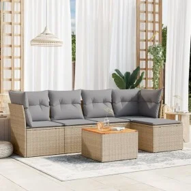 Garden sofa set with cushions 6 pieces beige synthetic rattan by , Garden sets - Ref: Foro24-3223616, Price: 323,86 €, Discou...